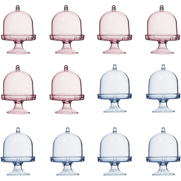 12 stk. Mini Kage Klokke Stativ, Mini Transparent Kage Stativ, Fo