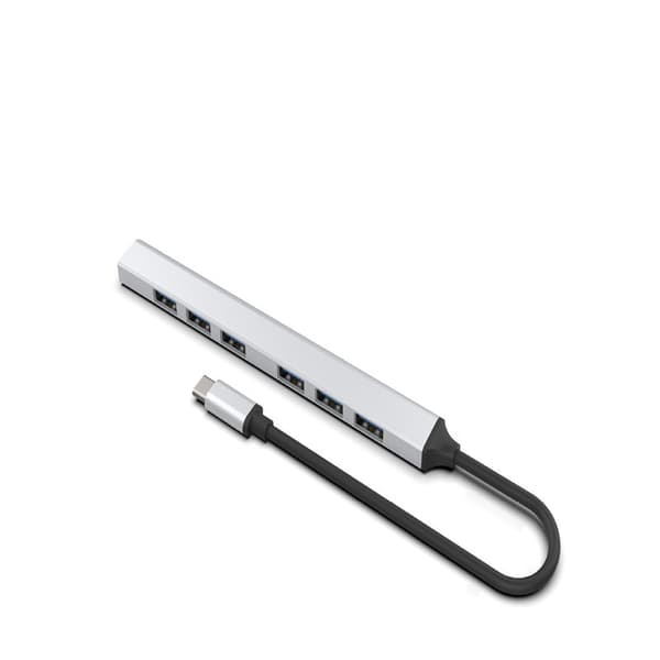 USB-hub med 7 portar, typ C, förlängare