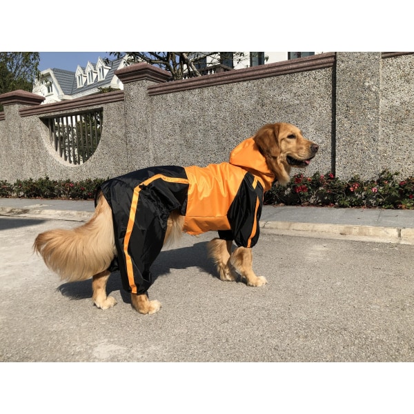 Medium Dog Raincoat - Hund Regnjacka med justerbar dragsko - W