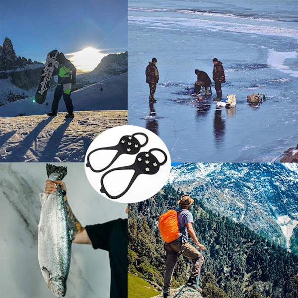 Universal Non-Slip Gripper Pigge til Sko, Is Traction Cleat Grips med Stål Pigge Crampon, Sko Is & Sne Grips til