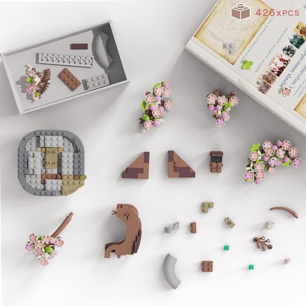Mini Bricks Körsbärsträd Byggset, Sakura Bonsai DIY