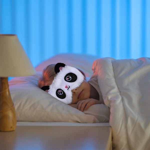 Lasten unimaaskit, 3D Plushiset unimaaskit söpöjä hauskoja piirrettyjä pandakarhuja