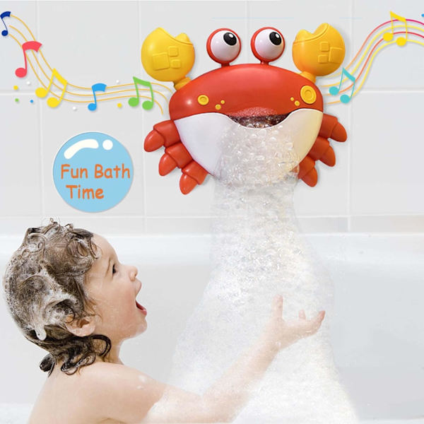 Krabbebade legetøj til småbørn 1-3 2-4 badekar boblemaskine med musik automatisk børn badekar boblemaskine baby bade legetøj
