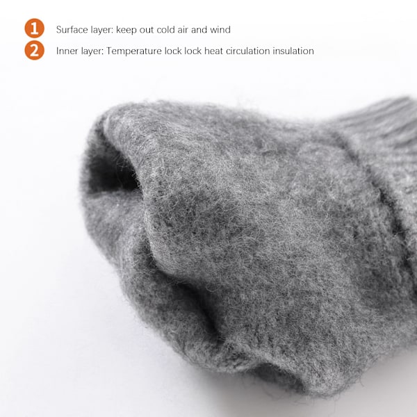 Unisex Vintervarma Stickade Vantar, Tjockt Fleece Elastiska Manschetter