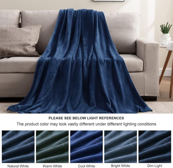 Fleece-peitto Kaksoiskoko Tummansininen 59\"x78\" Heittopeitto
