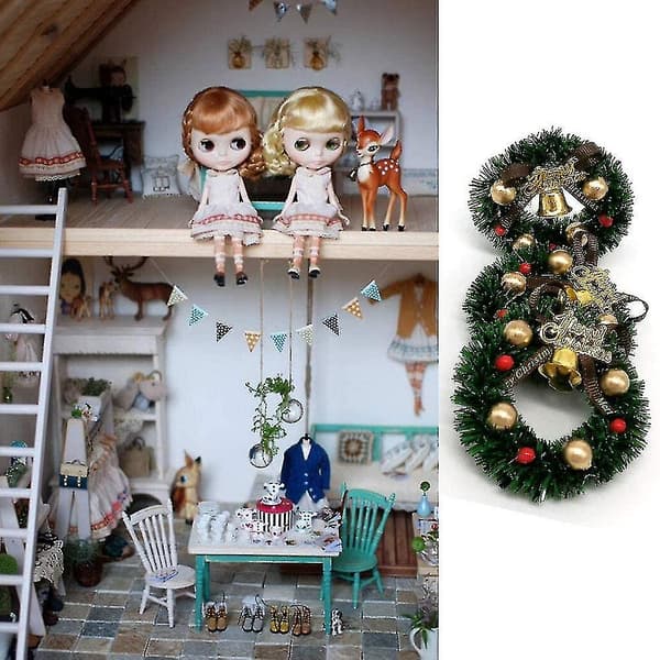 Dockhusmöbler, miniatyr julgirland dockskåp Ch DXGHC
