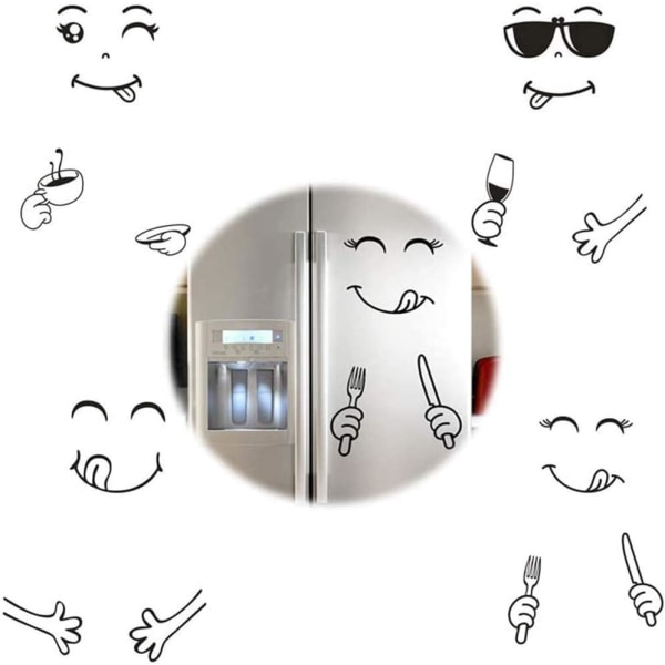 Køleskabsklistermærker, 4 ark Smile Køleskabsklistermærke Aftagelig Kitc DXGHC