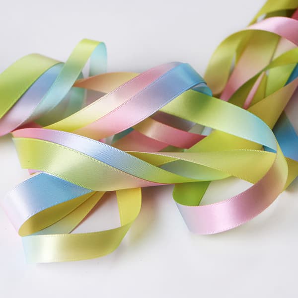 100 yards Regnbue Polyester Tryk Bånd Trykning Farverig Gradu