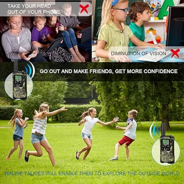 2 STK børne walkie-talkie 400-470mhz mini radio 6 km børn