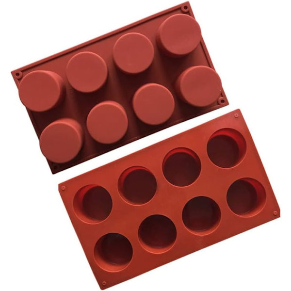 Kakaform 8 Håligheter Runda Cylinder Kolonn Silikon Hantverk