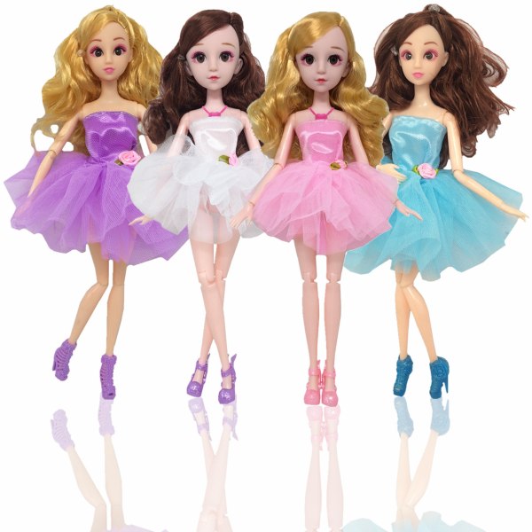 Barbie mode kostym, 4 delar, 4 docka tillbehör, för barn