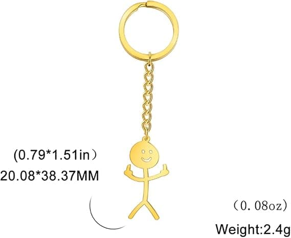 Sjov Smiley Face Figur Keychain med Tegnsprog Finger Stic DXGHC