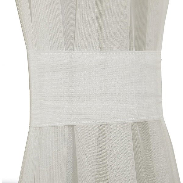 Glasdørs Panel Vindue Gardin Elegant Solid Voile Stanglomme Sh