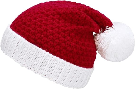 Julehat, Santahat, Vintervarm Strikket Slouchy Hat til Voksne