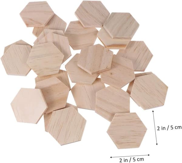 25 st Oavslutade Träskivor Hexagon Trähantverk Prydnadsföremål
