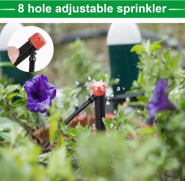 20 st Micro Spray Justerbar 360 ​​Grader 8 Hål Full Cirkel Pat