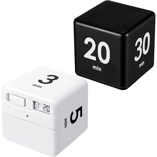 2 stk Terning Timere Gravitasjonssensor Flip Timer Barn Timer Trening