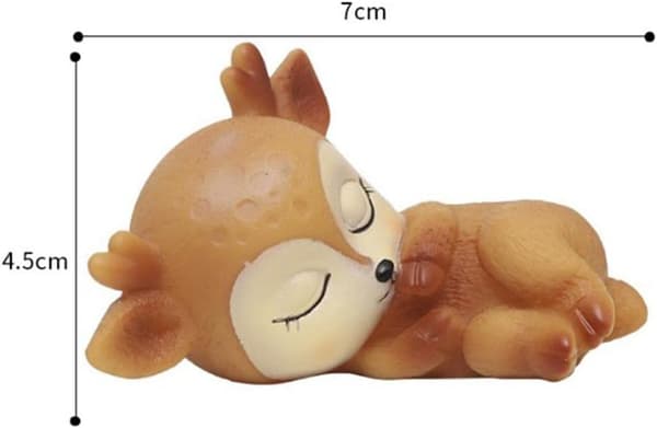 6 stk. Søde Silikon Hjorte Ornamenter Sovende Dyr Baby Dekoration