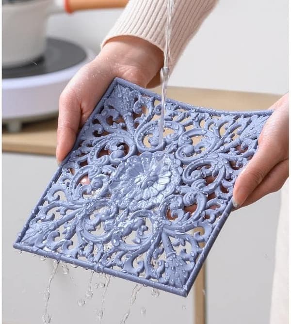 Fleksibel Silikon Trivet Matte Sett 3 (Blå) Silikon Trivet for Varme