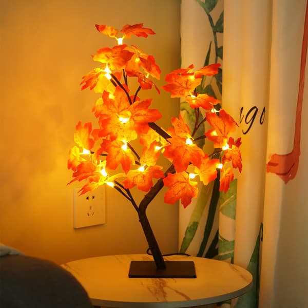 Höstbelysning Lönn med Timer 24 Jack-o'-lantern Batteridriven Li
