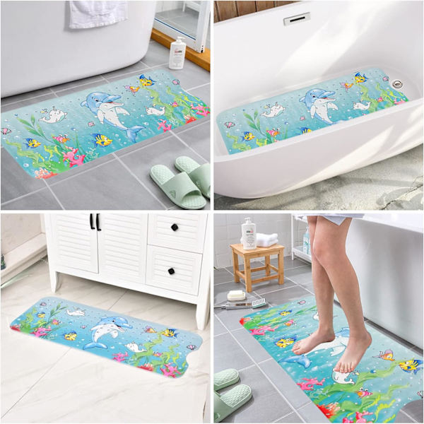 Halksäker badmatta 100 x 40cm med 200 sugkoppar PVC-material -