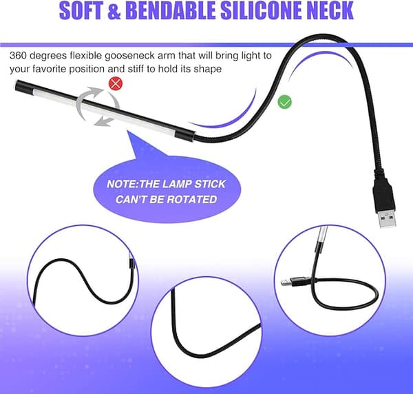 2 kpl USB LED-lukuvalot, joustavat USB-kirjavalot USB