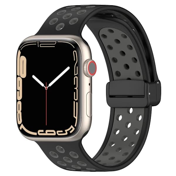 Silikone armbånd Sport Apple Watch Series 11 46mm Sort/Grå