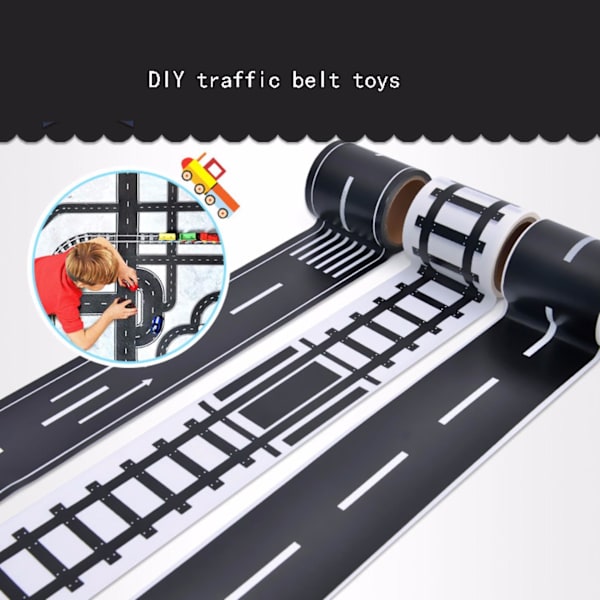Barnas DIY-leker Sømløs Liming Jernbanetransport Tape Klistremerker