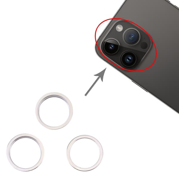 För Iphone 14 Pro Max 3st Bakre Kamera Metallskyddsring DXGHC