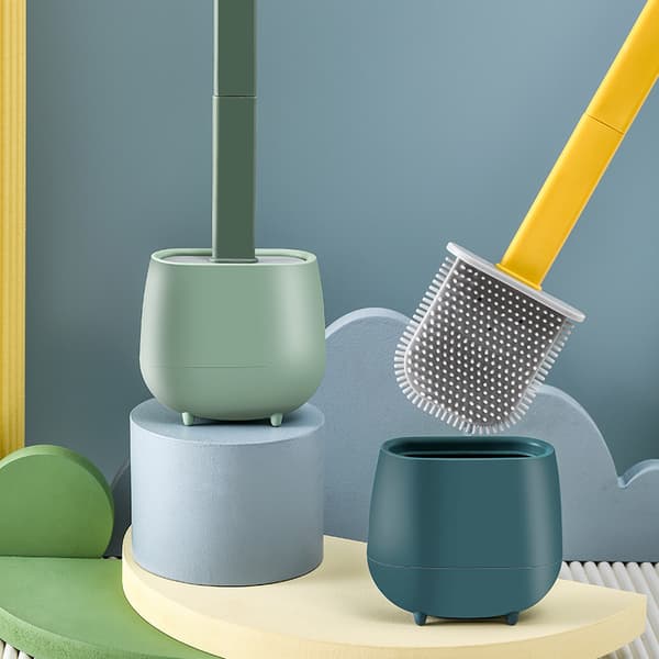Husholdningssimpel Toiletbørste Sæt Kan Vægmonteres Plast Wit