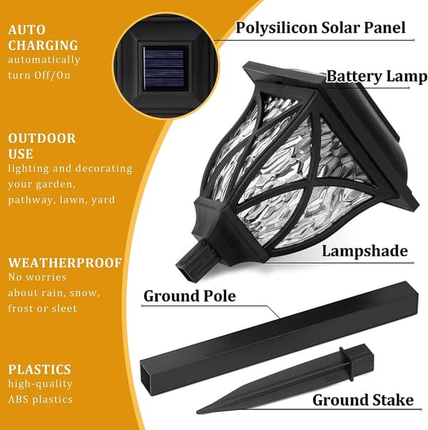 4-pak Solcellelys Udendørs Vandafvisende LED Dekorative Solcellelys