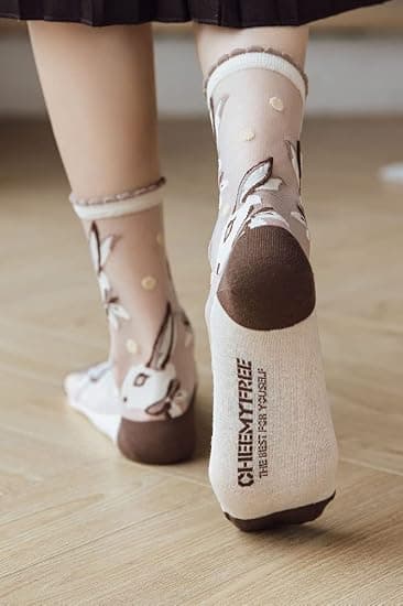 S transparente sokker for kvinner, sommertynne mesh-blonder elastiske Jac