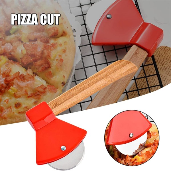 (Röd) Pizzakutter, Pizzakutter med Rostfritt Stål, Pizzakutter