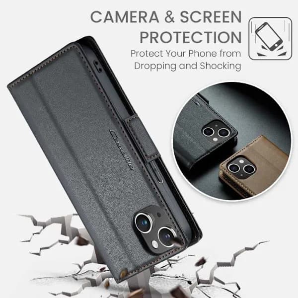 CaseMe Skin Pro -kotelo iPhone 15:lle, musta