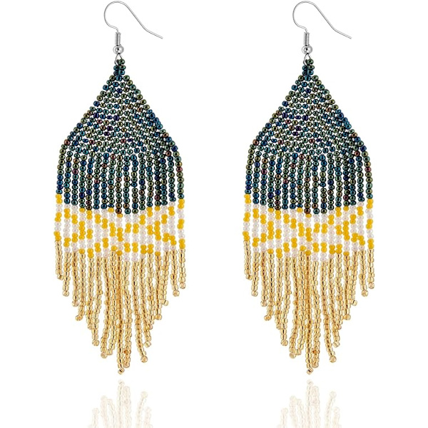 Handgjorda Statement-örhängen med pärlor i Boho-stil