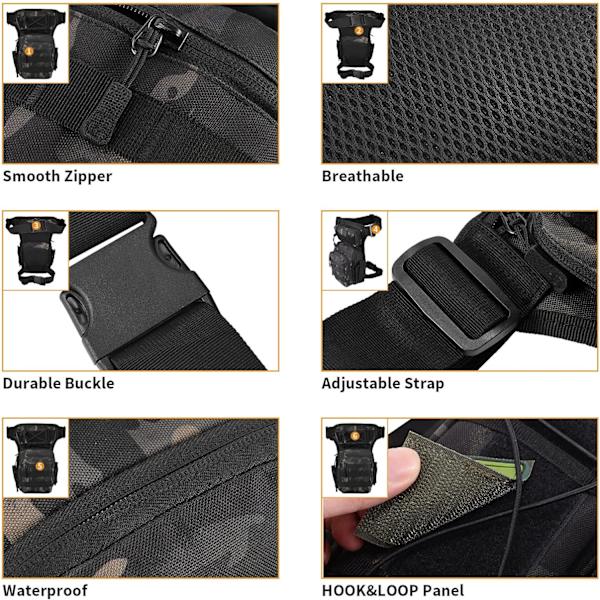 Benpose Thigh Bag Militær Taktisk Molle Multifunktionspose til