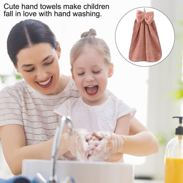 4-pack Hängande Handdukar med Fluga, Korall Sammet Mikrofiber