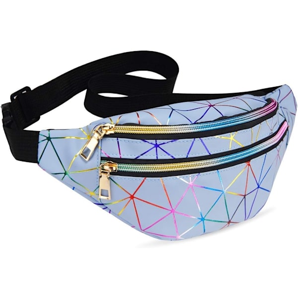 Holografiske Fanny Packs for Kvinner Vanntette Midjeposer Skinnende wi