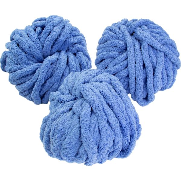 Roving 3-pak (ca. 26,9 meter hver) - Indigo - Blød Chenille
