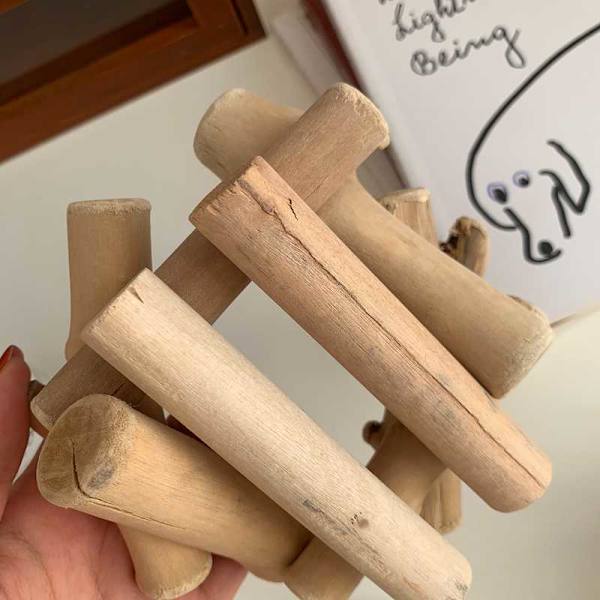 Ljusstake Retro Log Driftved Ljusstake Skrivbordsdekoration