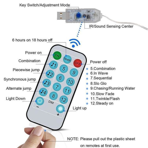 Smart USB-musik röststyrning gardinlampa RGB gardinlampa