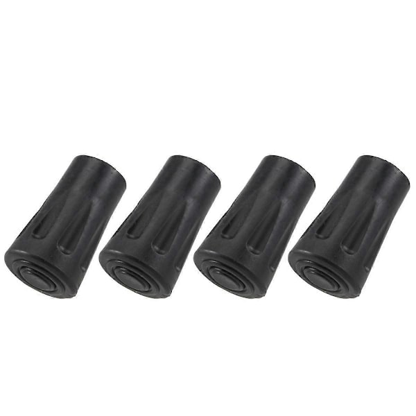 4 stk. Erstatningsgummi-tupper til vandrestav, vandrestokker, 4 cm