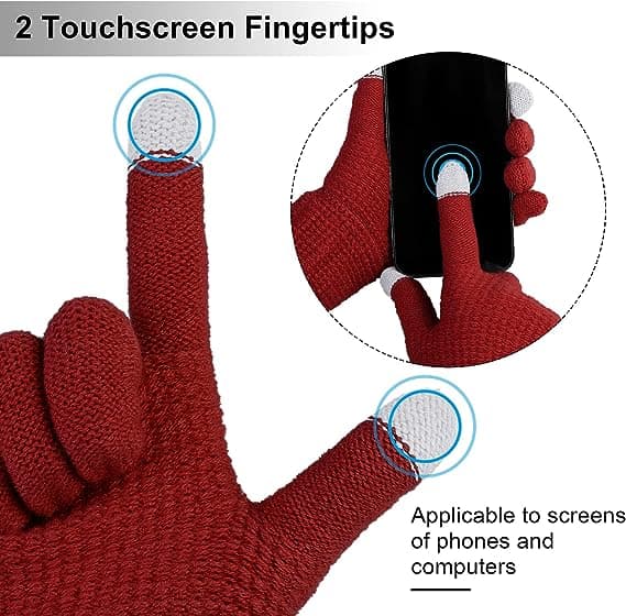 4 Par Dame Vinter Touchscreen Handsker Varme Strikket Tekstbesked Handske