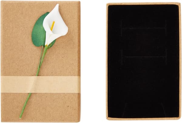 Lily Blomster Kraftpappersaskar med Lock för Smycken, Festfavoriter