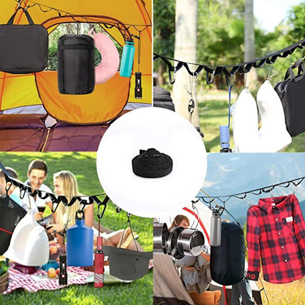 Multifunksjonelt telttau for utendørs camping, langhengende lampe