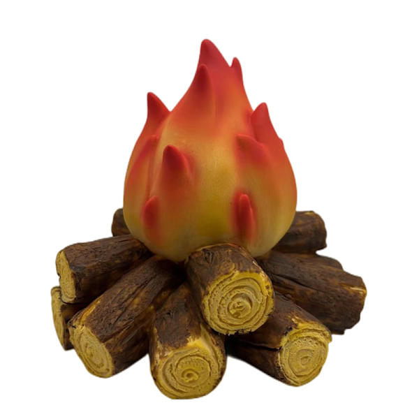 Falsk bål, 3D kunstige peisvedkubber realistiske batteridrevne flammefri falsk ildflamme for Halloween jul camping