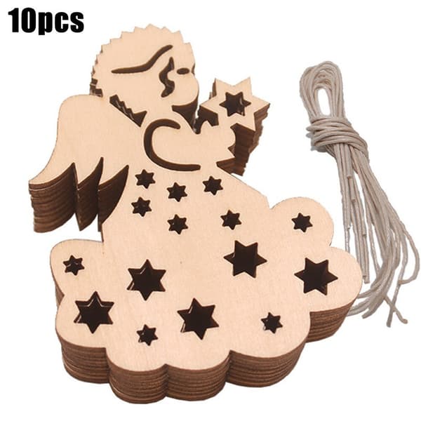 10 st Träfigurer för pyssel, julgranspynt, Hangi DXGHC