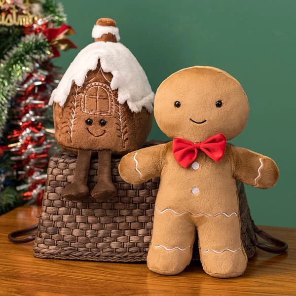 40cm Julpepparkakspluschdjur Fyllning Dekorativ Kudde Rolig