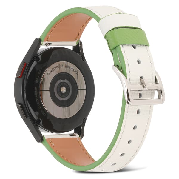 （Hvid）Passer til Galaxy Watch 4 twill ægte læder LEATHER s