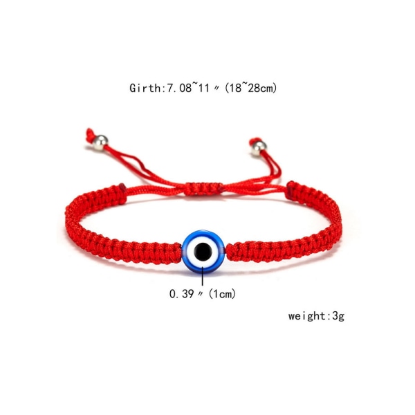 （2 pieces）Big Evil Eye Adjustable Bracelet Kabbalah Red String Am